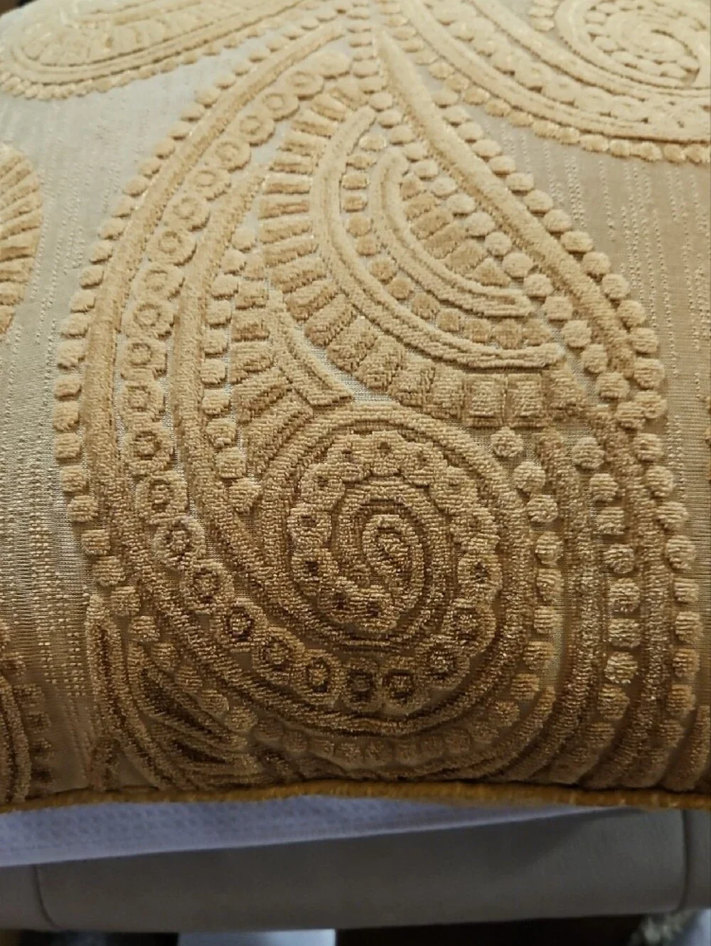 Peir 1 Imports Gold Textured Velvet Paisley Accent Pillow 18